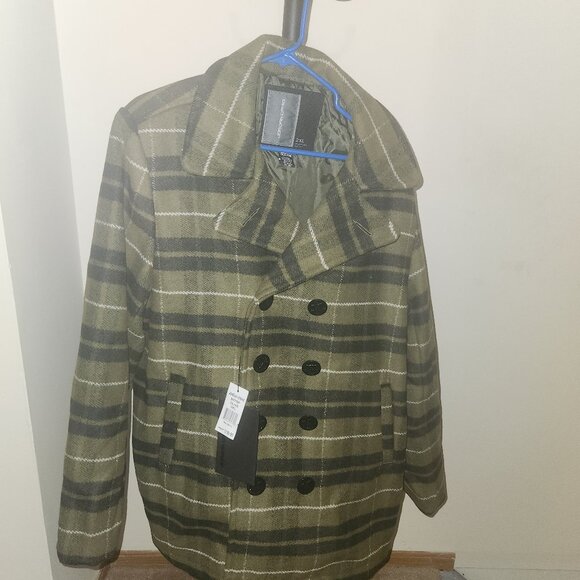 Jordan Craig Olive/Black Pea Coat - Picture 1 of 10